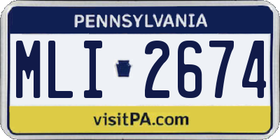 PA license plate MLI2674