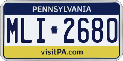 PA license plate MLI2680