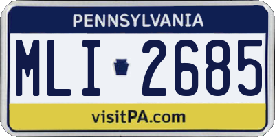 PA license plate MLI2685