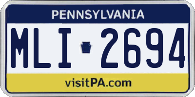 PA license plate MLI2694