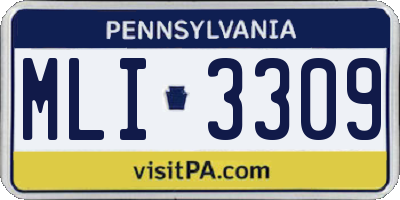 PA license plate MLI3309