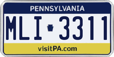 PA license plate MLI3311