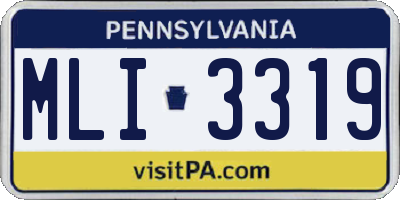 PA license plate MLI3319