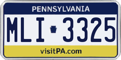 PA license plate MLI3325