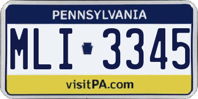 PA license plate MLI3345