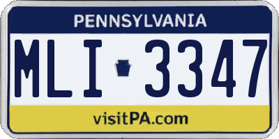 PA license plate MLI3347