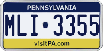 PA license plate MLI3355