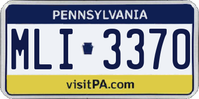 PA license plate MLI3370