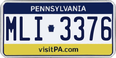 PA license plate MLI3376