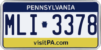 PA license plate MLI3378