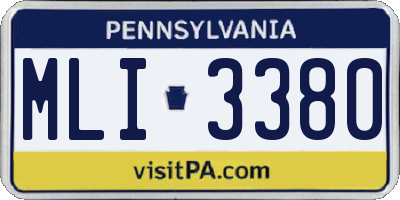 PA license plate MLI3380