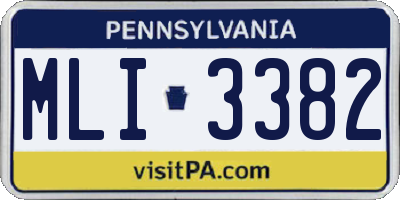PA license plate MLI3382