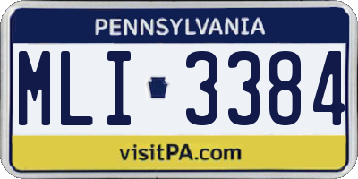 PA license plate MLI3384