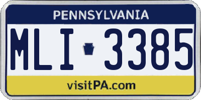 PA license plate MLI3385