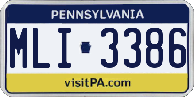 PA license plate MLI3386