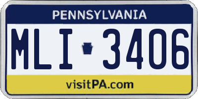 PA license plate MLI3406