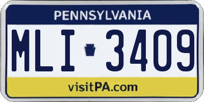 PA license plate MLI3409