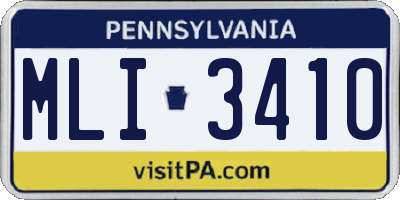 PA license plate MLI3410