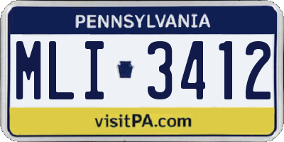 PA license plate MLI3412