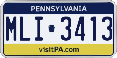 PA license plate MLI3413