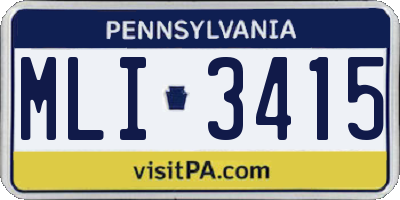 PA license plate MLI3415