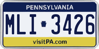 PA license plate MLI3426