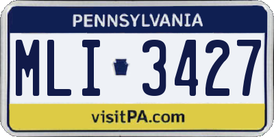PA license plate MLI3427