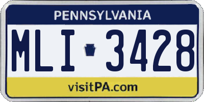 PA license plate MLI3428