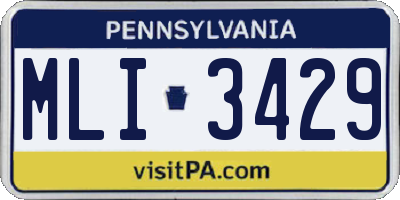 PA license plate MLI3429