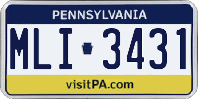 PA license plate MLI3431