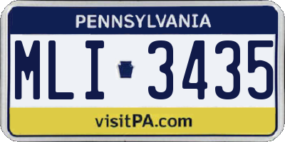 PA license plate MLI3435