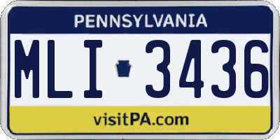 PA license plate MLI3436