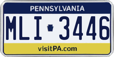 PA license plate MLI3446