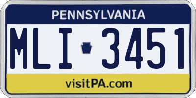 PA license plate MLI3451