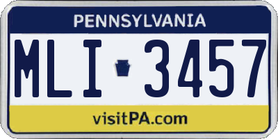 PA license plate MLI3457