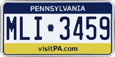 PA license plate MLI3459