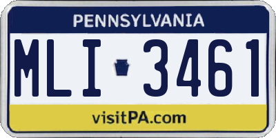 PA license plate MLI3461
