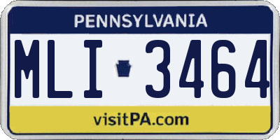 PA license plate MLI3464