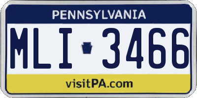 PA license plate MLI3466