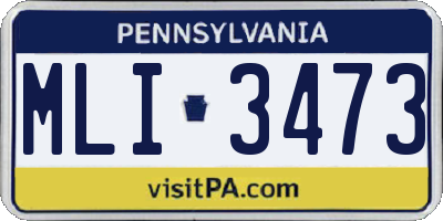 PA license plate MLI3473