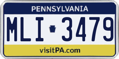 PA license plate MLI3479