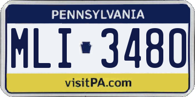 PA license plate MLI3480