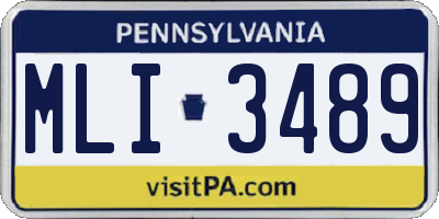 PA license plate MLI3489