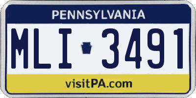 PA license plate MLI3491