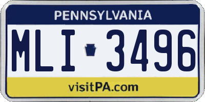 PA license plate MLI3496