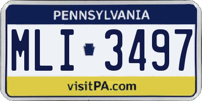 PA license plate MLI3497