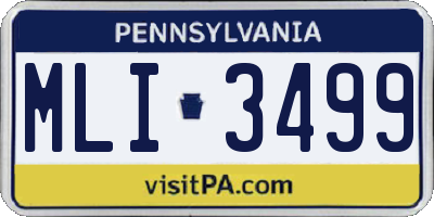 PA license plate MLI3499