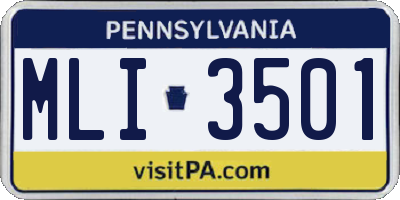 PA license plate MLI3501