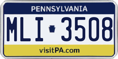PA license plate MLI3508