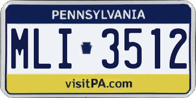 PA license plate MLI3512
